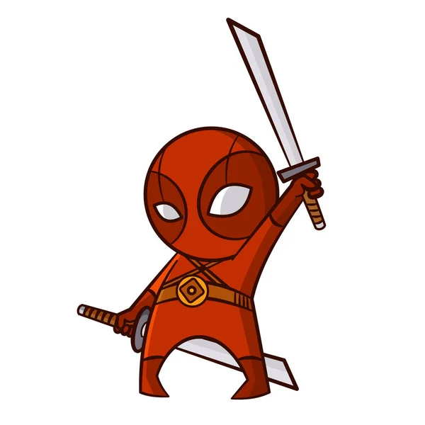 Süper kahraman kırmızı Ninja etiket