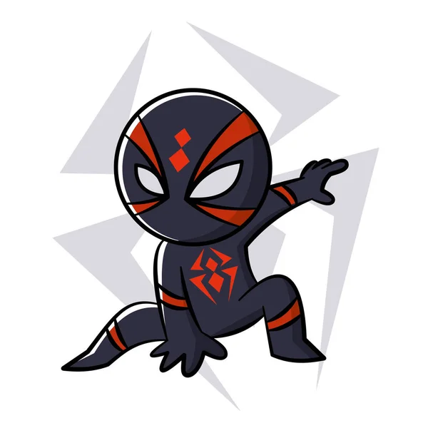 超级英雄黑蜘蛛贴纸 — 图库矢量图片