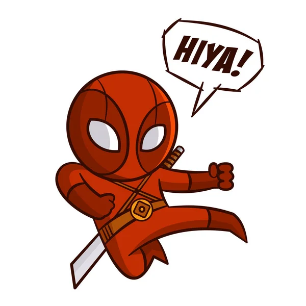 Superheld rood Ninja Sticker — Stockvector