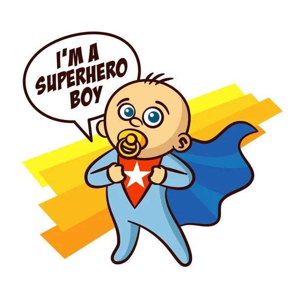 Superhero Baby Boy Sticker - Stok Vektor