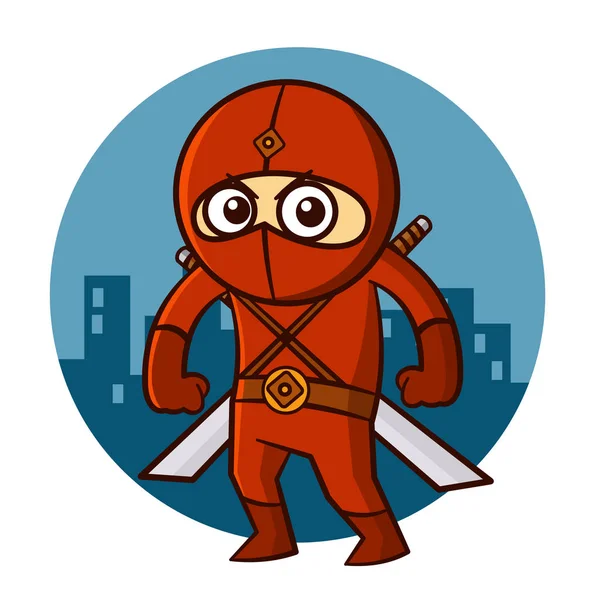 Etiqueta engomada Ninja enojado superhéroe — Vector de stock