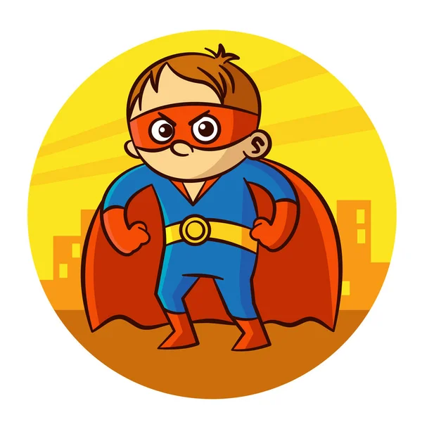 Boos superheld Boy Sticker — Stockvector
