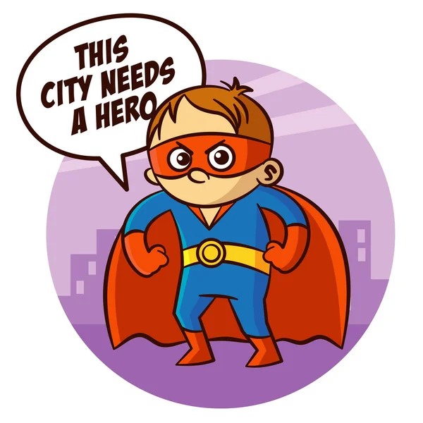Angry Superhero Boy Sticker — Stock Vector