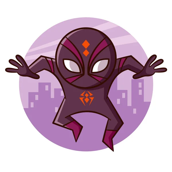 Süper kahraman örümcek etiket — Stok Vektör
