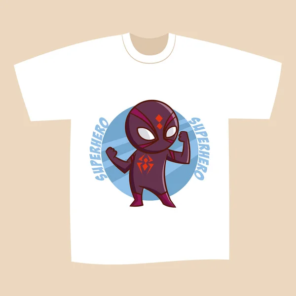 T-shirt branco impressão design super-herói aranha — Vetor de Stock