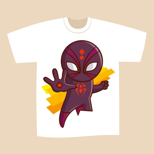 Camiseta Blanco Diseño Superhéroe Spider — Archivo Imágenes Vectoriales