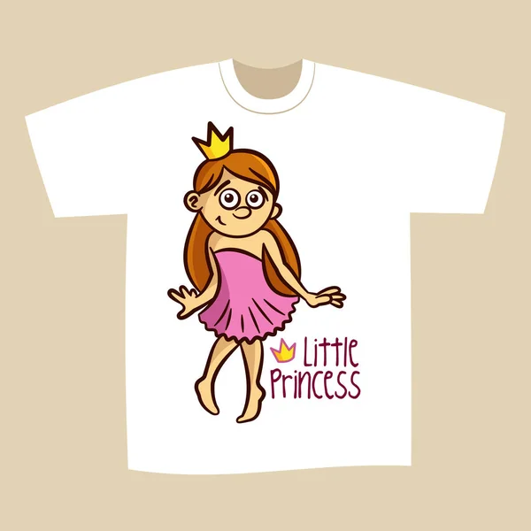 Camiseta Print Design Little Princess — Vector de stock