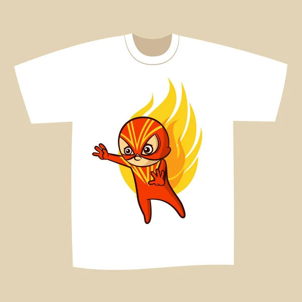 T-shirt Print Design Superhero — Stock Vector