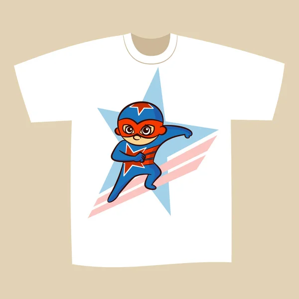 T-shirt Print Design Superhero — Stock Vector