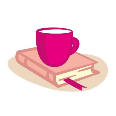çay bardağı beyaz arka plan üzerinde izole bir kitap üzerine