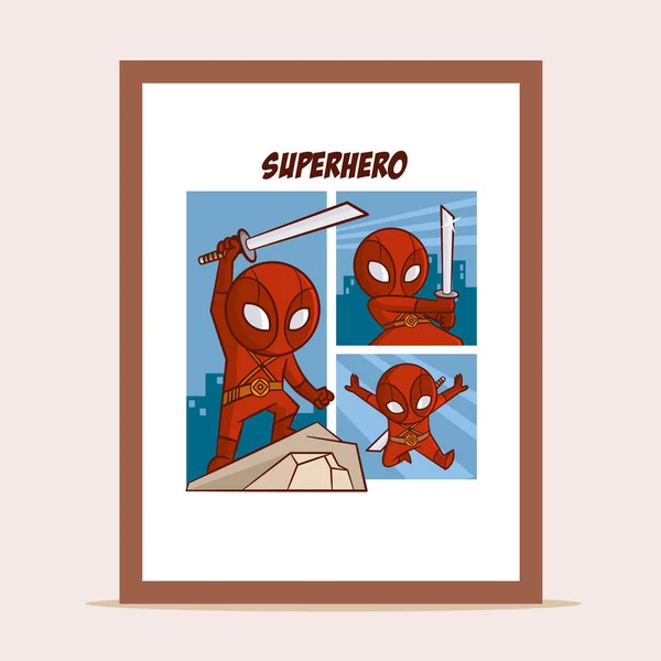 Super-heróis de cartaz na cidade —  Vetores de Stock