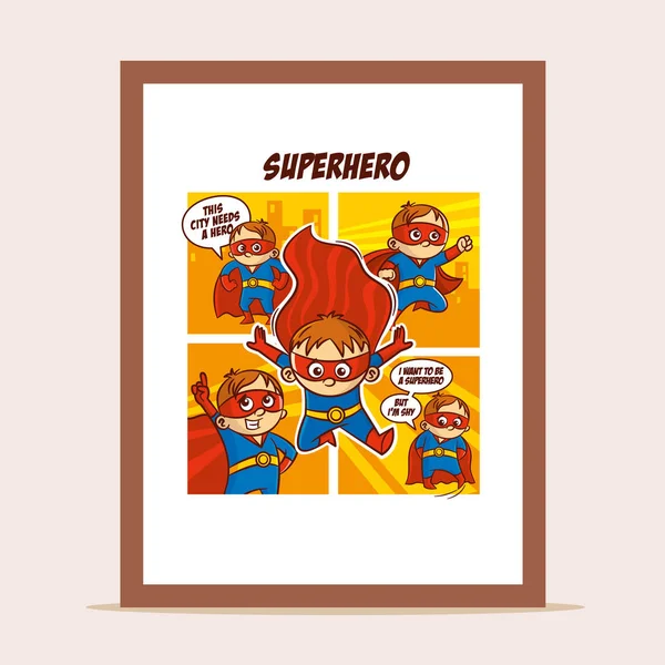 Supereroi poster in città — Vettoriale Stock