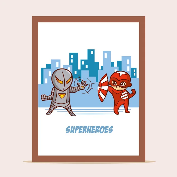 海报的超级英雄的战斗 — 图库矢量图片
