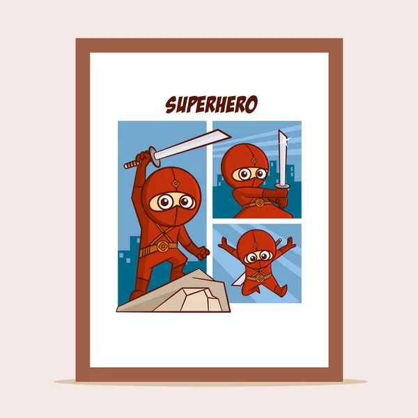 Póster Superhéroes en la ciudad — Vector de stock