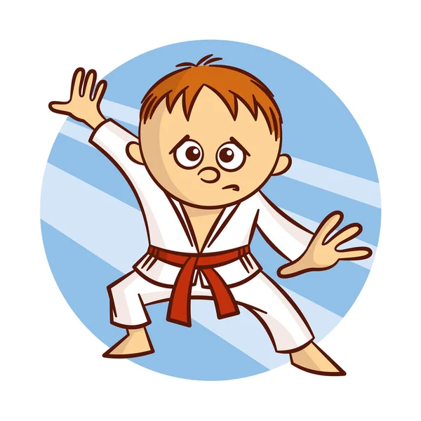 Karate chłopca naklejki — Wektor stockowy