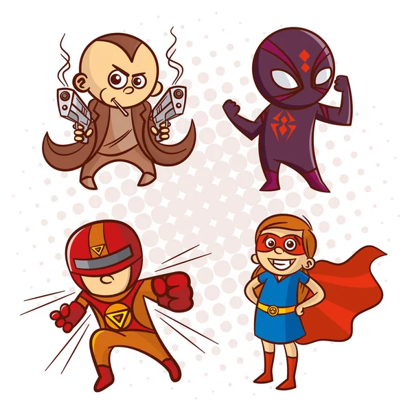 Adesivo Personaggio Supereroe cartone animato — Vettoriale Stock