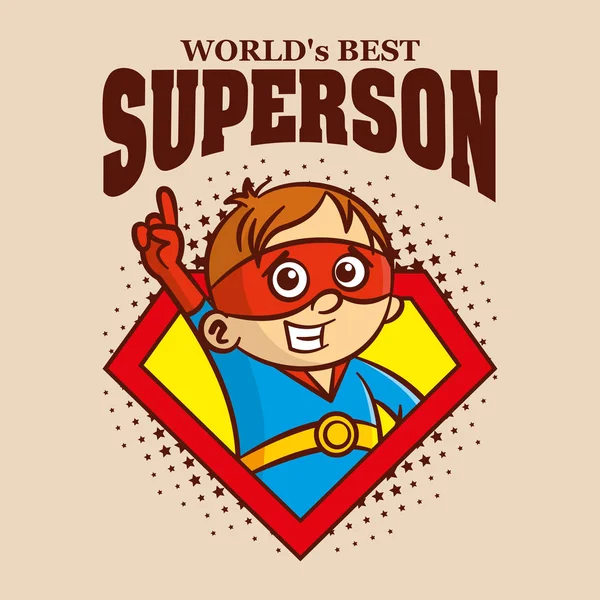 Superson logo Cartoon character superhero — Stock Vector