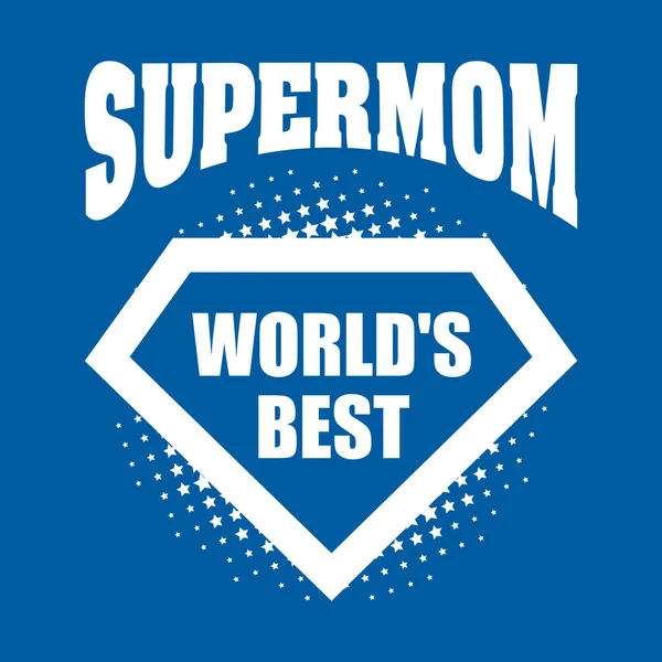 Supermom logo superheld beste van de wereld — Stockvector