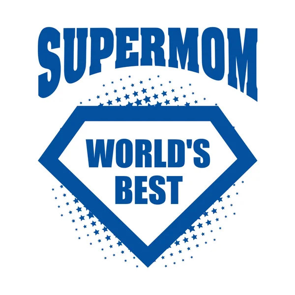 Supermom logo superhero Worlds best — Stock Vector