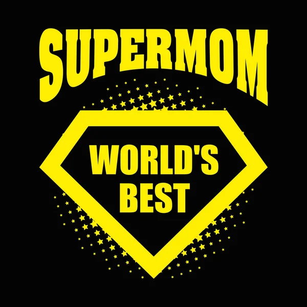 Supermom logo superheld beste van de wereld — Stockvector