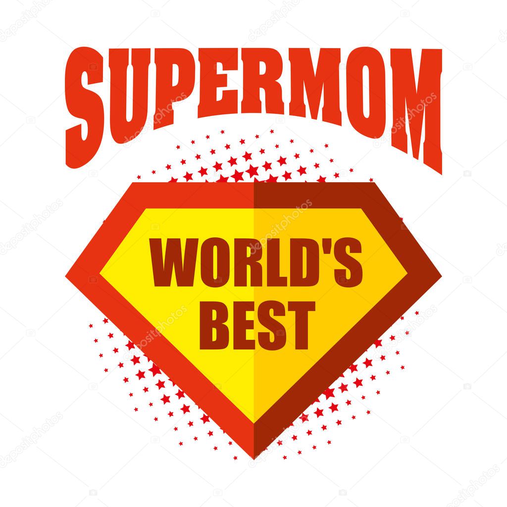Supermom logo superhero Worlds best