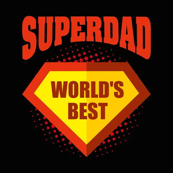Superpappa logotyp superhjälte världen 's bästa — Stock vektor