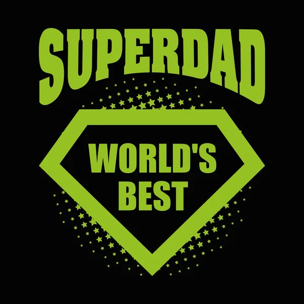 Superpappa logotyp superhjälte världens bästa — Stock vektor