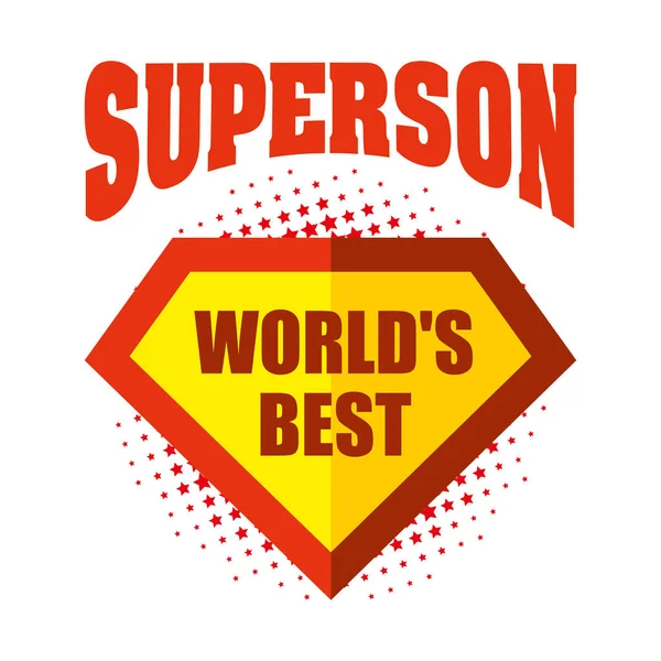 Superson logo superhero World's best — Stock Vector