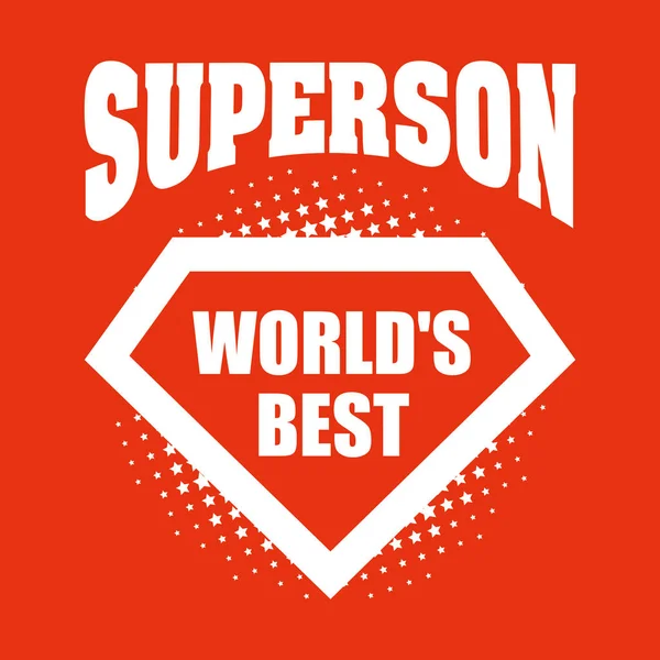Superson logotyp superhjälte världen 's bästa — Stock vektor