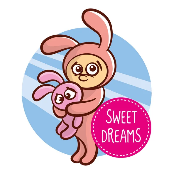 Pegatina Bunny Dulces sueños — Archivo Imágenes Vectoriales