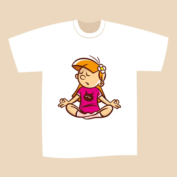 T-shirt impressão design Zen Girl — Vetor de Stock