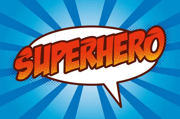 Superhero logo, pop art background — Stock Vector