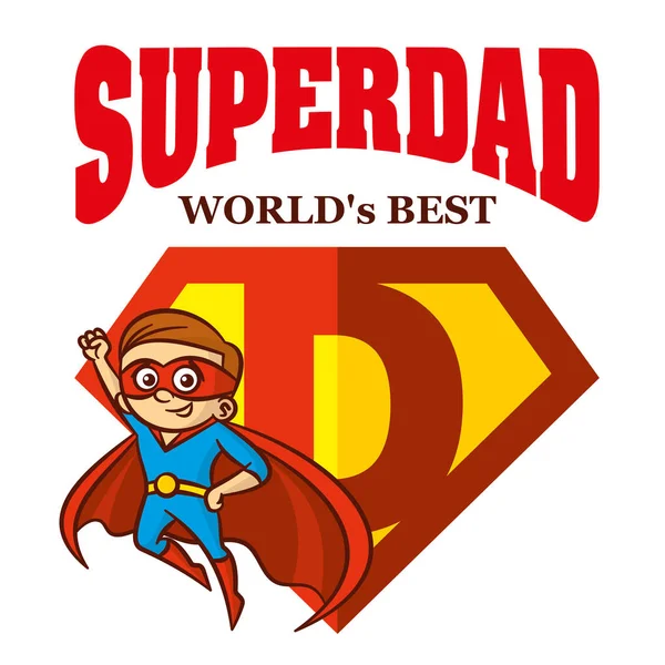 お父さんのスーパー ヒーローのロゴ Supehero 文字 — ストックベクタ