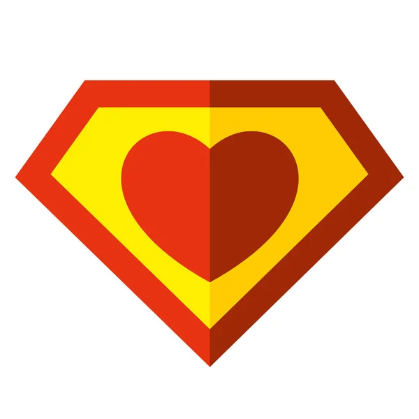 Наклейка на сердце супергероя — стоковый вектор