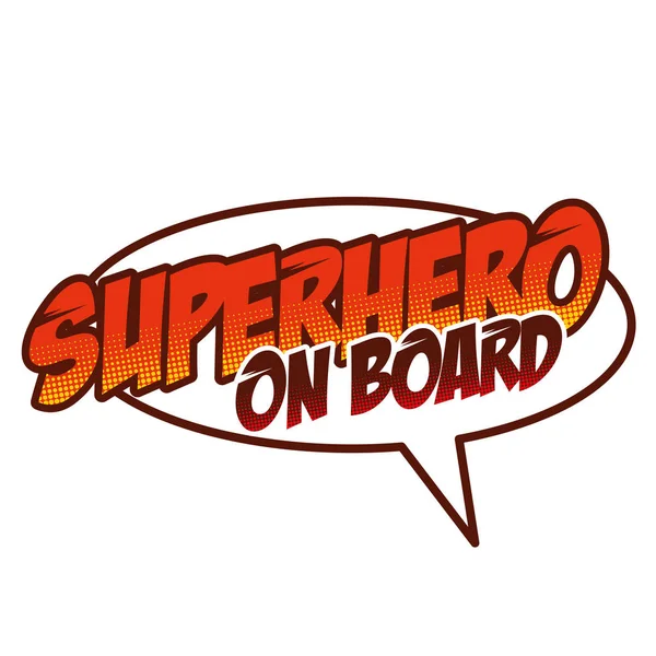 Super bebê a bordo logotipo de super-herói —  Vetores de Stock