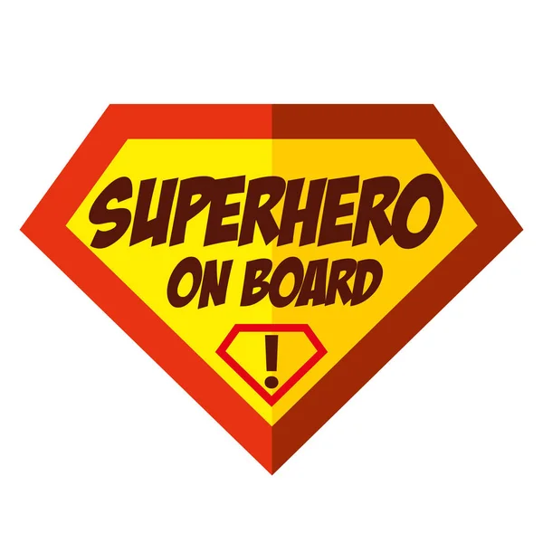 Super baby aan boord van de superheld logo — Stockvector