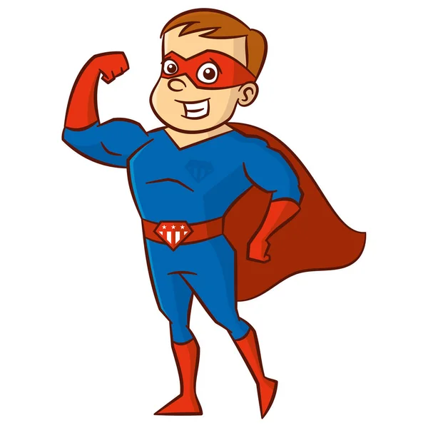 Superhéroe hombre Personaje de dibujos animados — Vector de stock