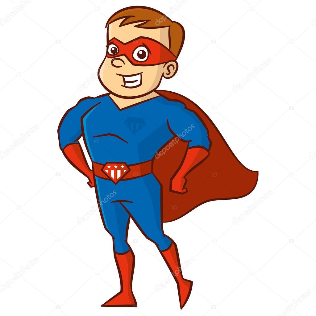 Super hero man Cartoon character Isolated Vector illustration