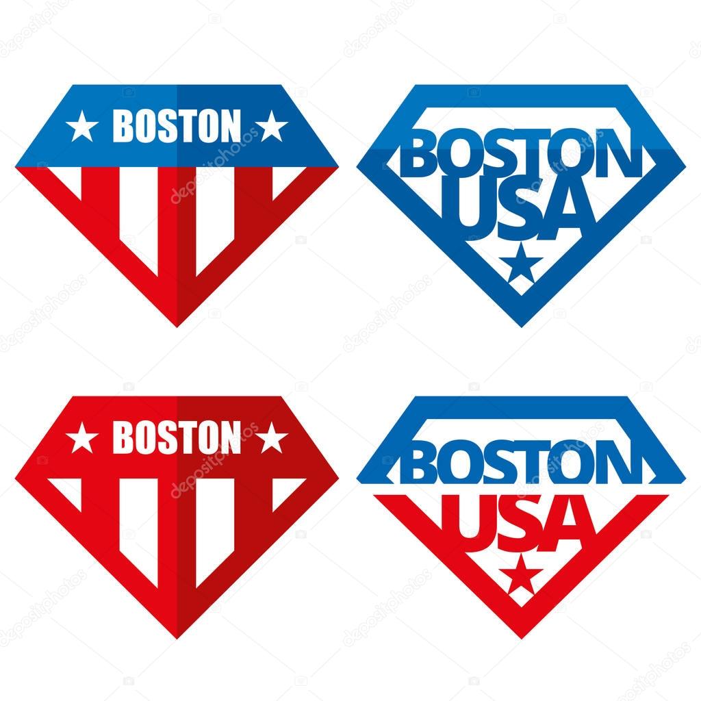United states of America Vector logos Boston USA