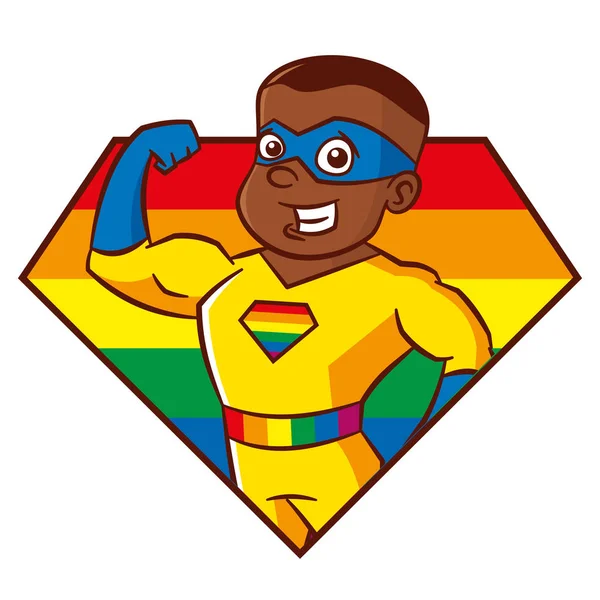 LGBT superheld stripfiguur — Stockvector