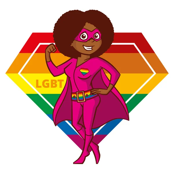 Χαρακτήρας κινουμένων σχεδίων Superhero ΛΟΑΤ — Διανυσματικό Αρχείο