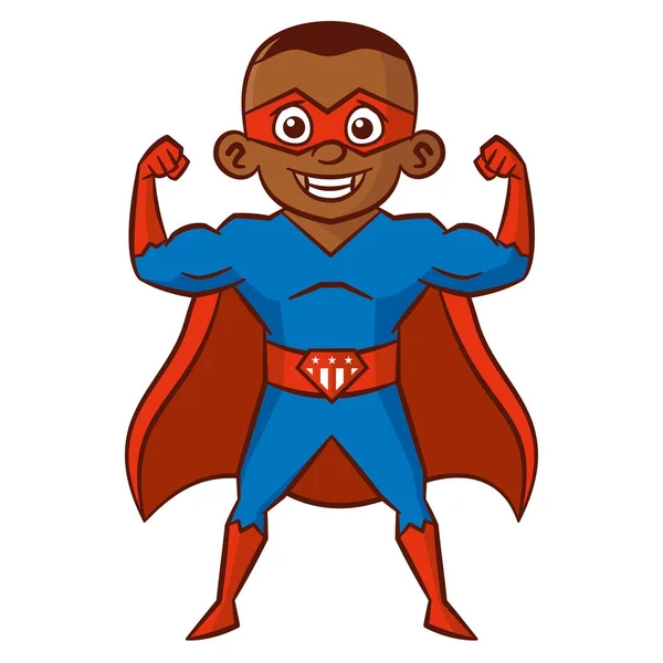 超级英雄男孩卡通人物 — 图库矢量图片