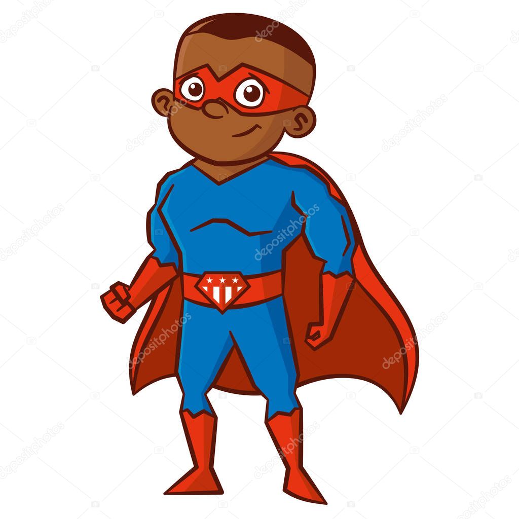 Super hero boy Cartoon character Isolated Vector illustration