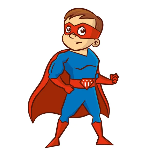 Superhero boy Karakter kartun - Stok Vektor