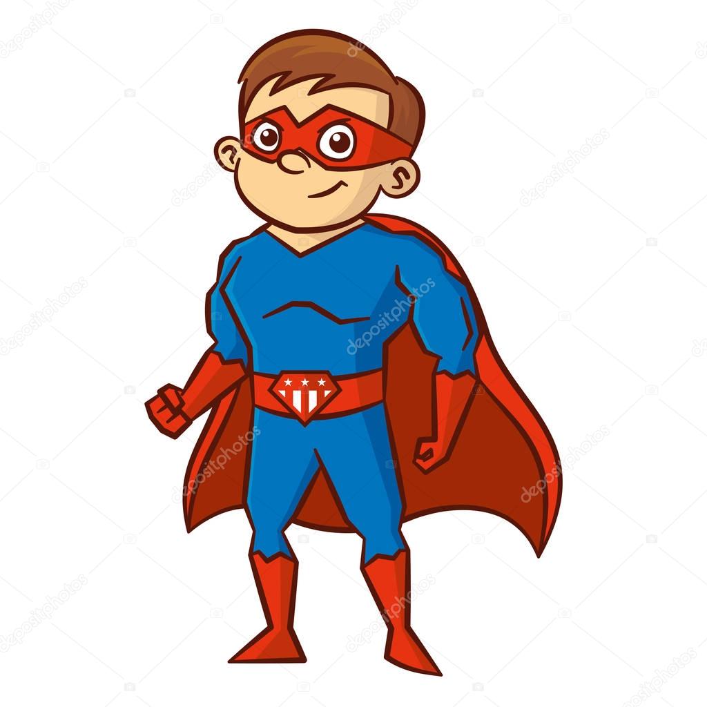 Super hero boy Cartoon character Isolated Vector illustration