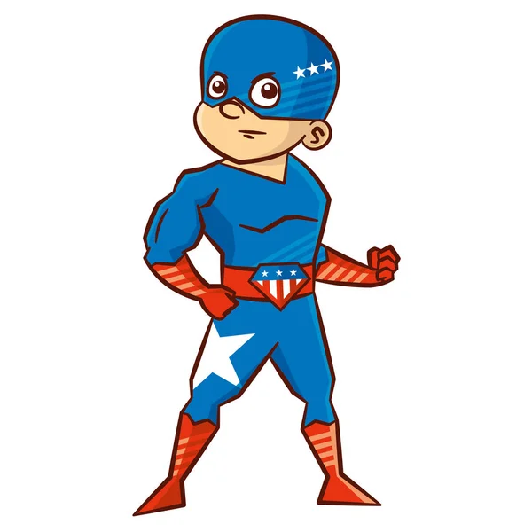 Superheld jongen stripfiguur — Stockvector