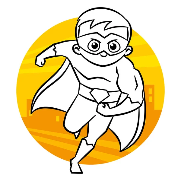 Страница раскраски супергероев — стоковый вектор