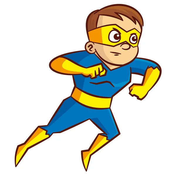 Rapaz super-herói Personagem dos desenhos animados — Vetor de Stock