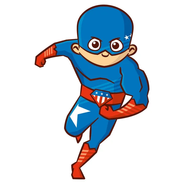 Superhrdina kluk kreslené postavičky — Stockový vektor