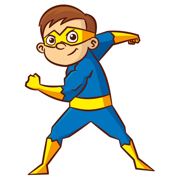 Superhrdina kluk kreslené postavičky — Stockový vektor